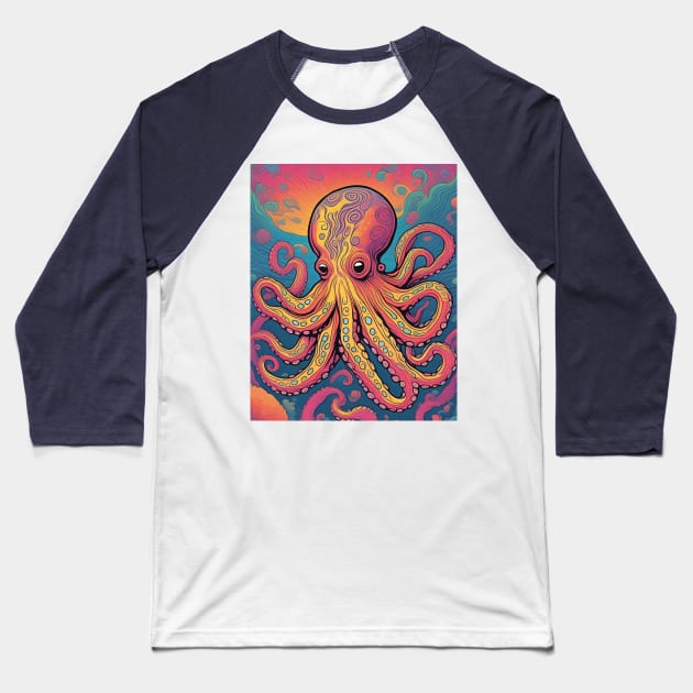 My Octopus teacher goes Psychedelic Baseball T-Shirt by drumweaver